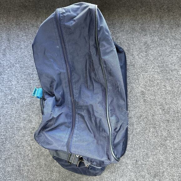 Vintage Rolling Travel Accordion Style Zip Up Folding Bag Carrying JAPAN Blue - Picture 3 of 11